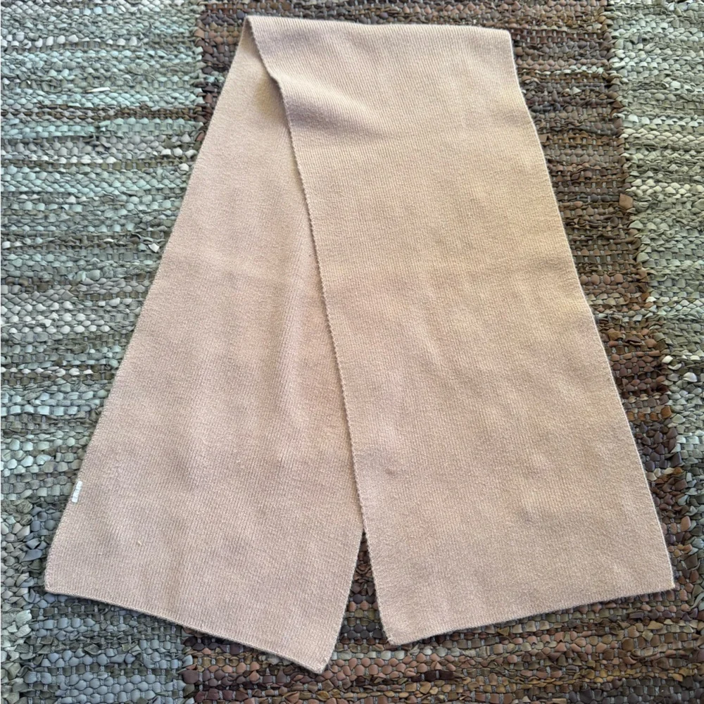 Cream and Tan Soft Fabric Scarf